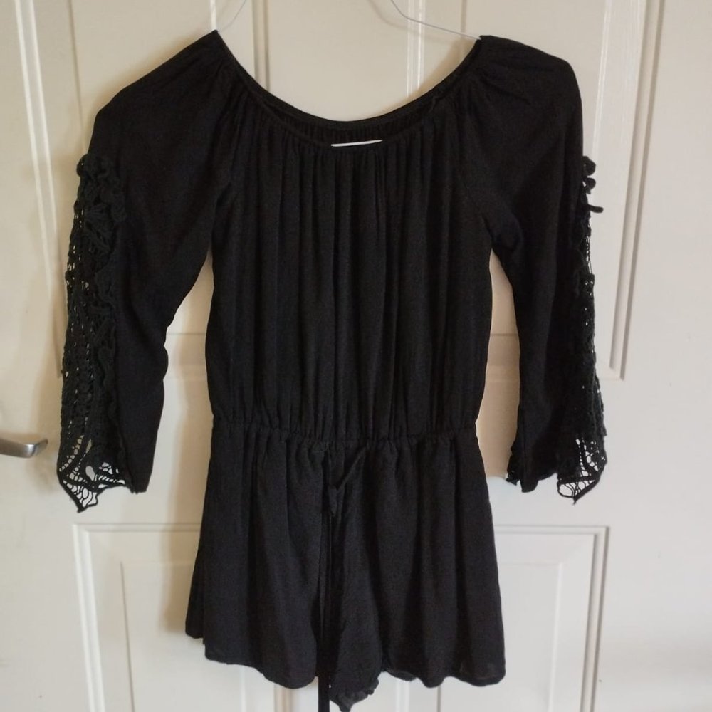Black Off-the-Shoulder Romper